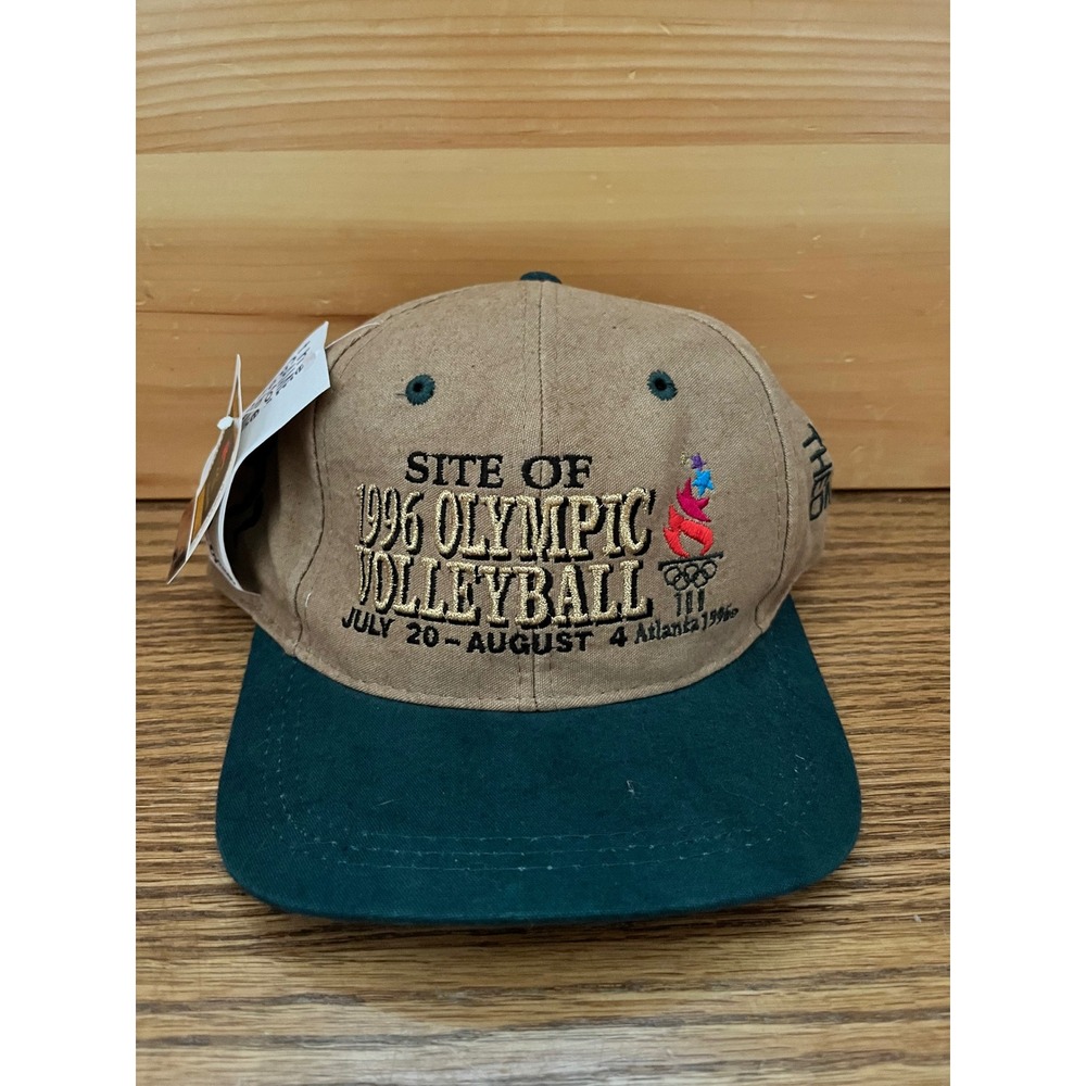 Vintage 1996 Atlanta Olympics Volleyball Hat The Game Snapback Tan DEADSTOCK